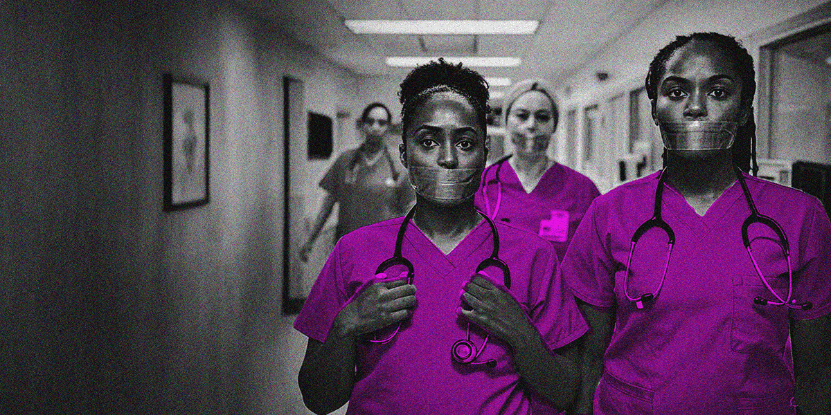 Three Doctors wearing pink scrubs