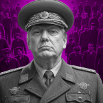 AI art of Trump as Stalin with pink background